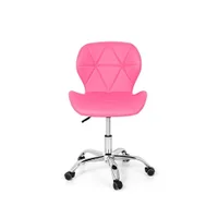 Cadeira Office Império Brazil Eiffel Slim Base Giratória, Rosa