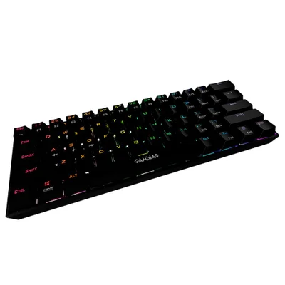 Teclado Mecânico Gamer 60% Gamdias, Hermes E3 RGB, Switch Gamdias Blue, Preto, ANSI - E3 RGB BK BLUE