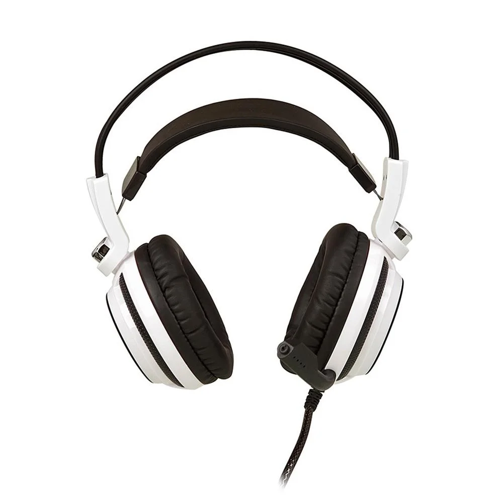 Imagem 5 de 5 do produto Headset Gamer Knup 7.1 Virtual, com Iluminação USB + P2, Branco/Preto - KP-400