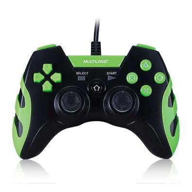 Controle Gamer Multilaser Com Fio, PS3 / PC, Preto / Verde - JS091