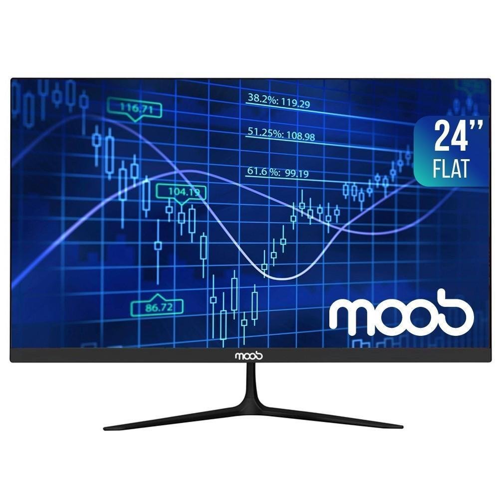 Monitor MOOB LED, 24 Full HD, 75Hz, 2ms, HDMI, VGA - Escorrega O Preço