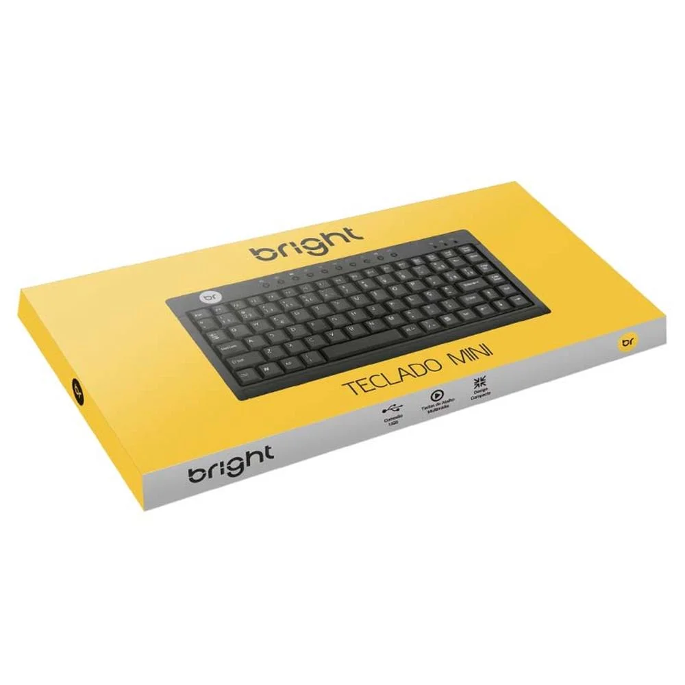 Imagem 2 de 4 do produto Teclado Bright, Abnt2, Teclas Multimídia, USB, Preto - 0505