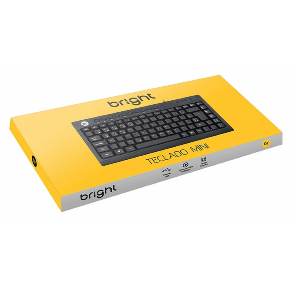 Imagem 3 de 4 do produto Teclado Bright, Abnt2, Teclas Multimídia, USB, Preto - 0505