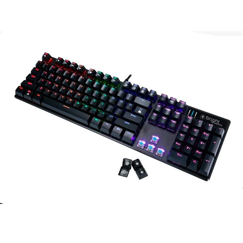 Teclado Mecânico Gamer Bright Tank, LED, Switch Blue, US - GTC560
