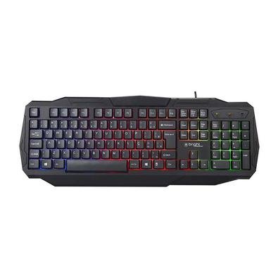 O teclado gamer LED 0464 Bright possui design diferenciado, com iluminação em LED, conexão USB, 107 teclas, padrão brasileiro ABNT2 e altamente resist