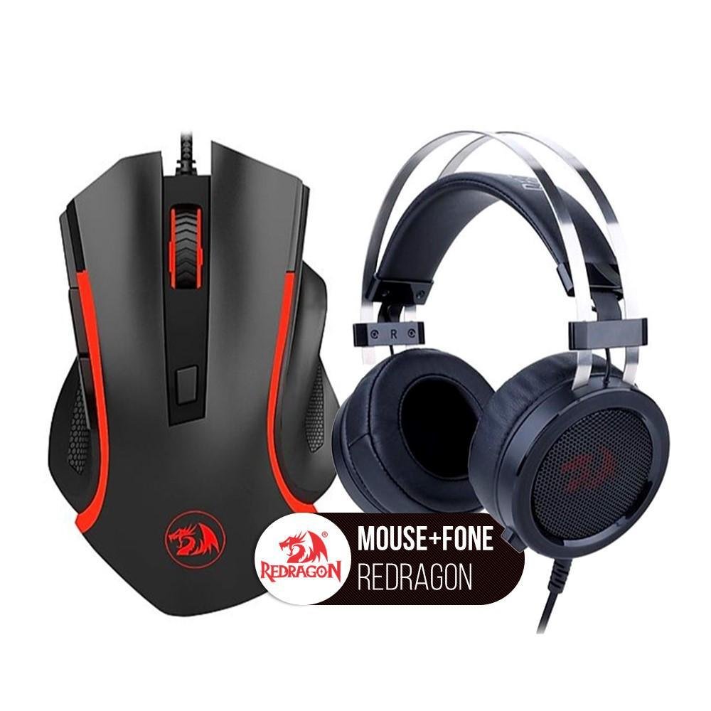 Kit Gamer Headset Redragon Scylla H901 + Mouse Redragon Nothosaur M606 |  KaBuM!