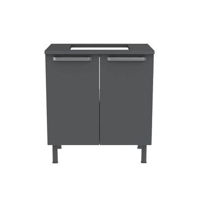 Balcão de Cozinha Colormaq Verona, Cooktop 4 Bocas, 2 Portas, Aço Grafito..
