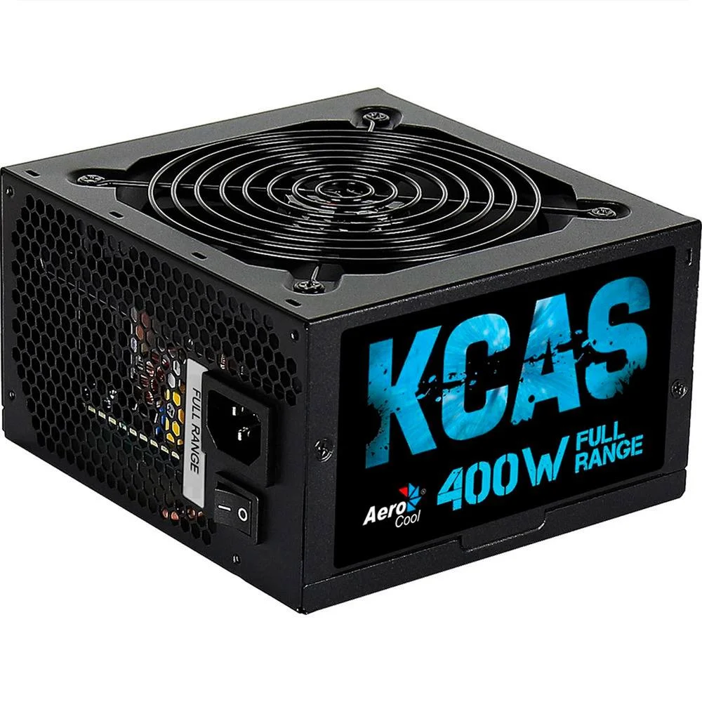 Imagem 4 de 5 do produto Fonte Aerocool Gamer, 400W, 80 Plus, PFC Ativo, White Full Range, KCAS