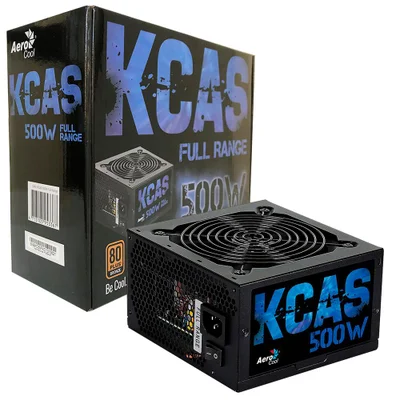 Fonte Aerocool Gamer, 500W, 80 Plus Bronze, PFC Ativo, Full Range, KCAS