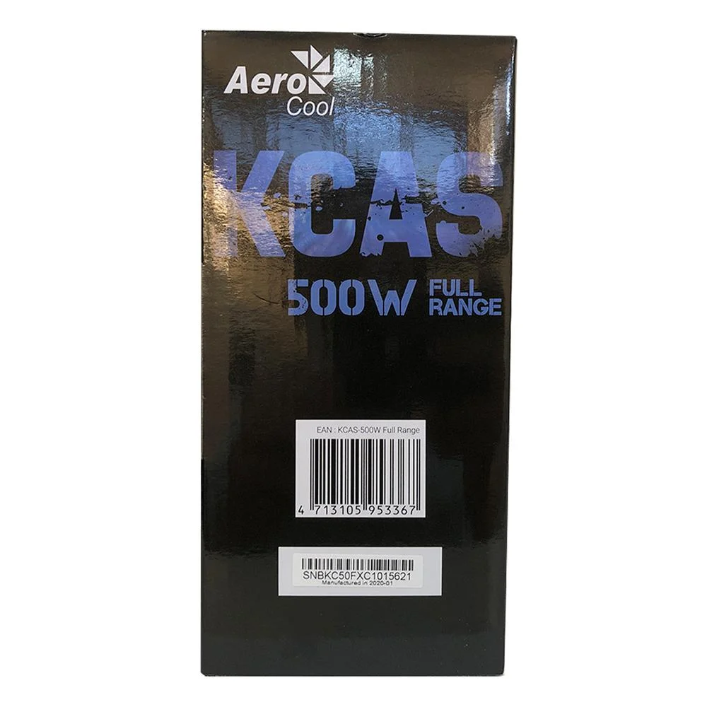 Imagem 5 de 5 do produto Fonte Aerocool Gamer, 500W, 80 Plus Bronze, PFC Ativo, Full Range, KCAS