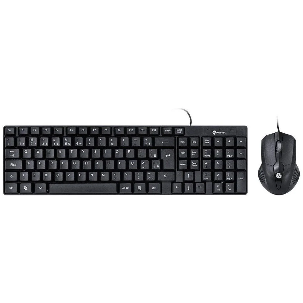 Teclado Mouse Vinik ABNT2 1200DPI USB Preto