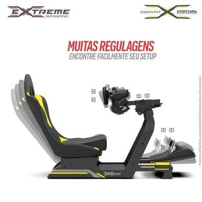 Cockpit Simulador Suporte Para Volante Ve3 KaBuM