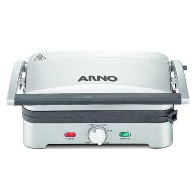 Este grill da Arno possui abertura 180º com aquecimento nas duas placas, permitindo que ele seja usado tanto aberto quanto fechado. Suas placas são an