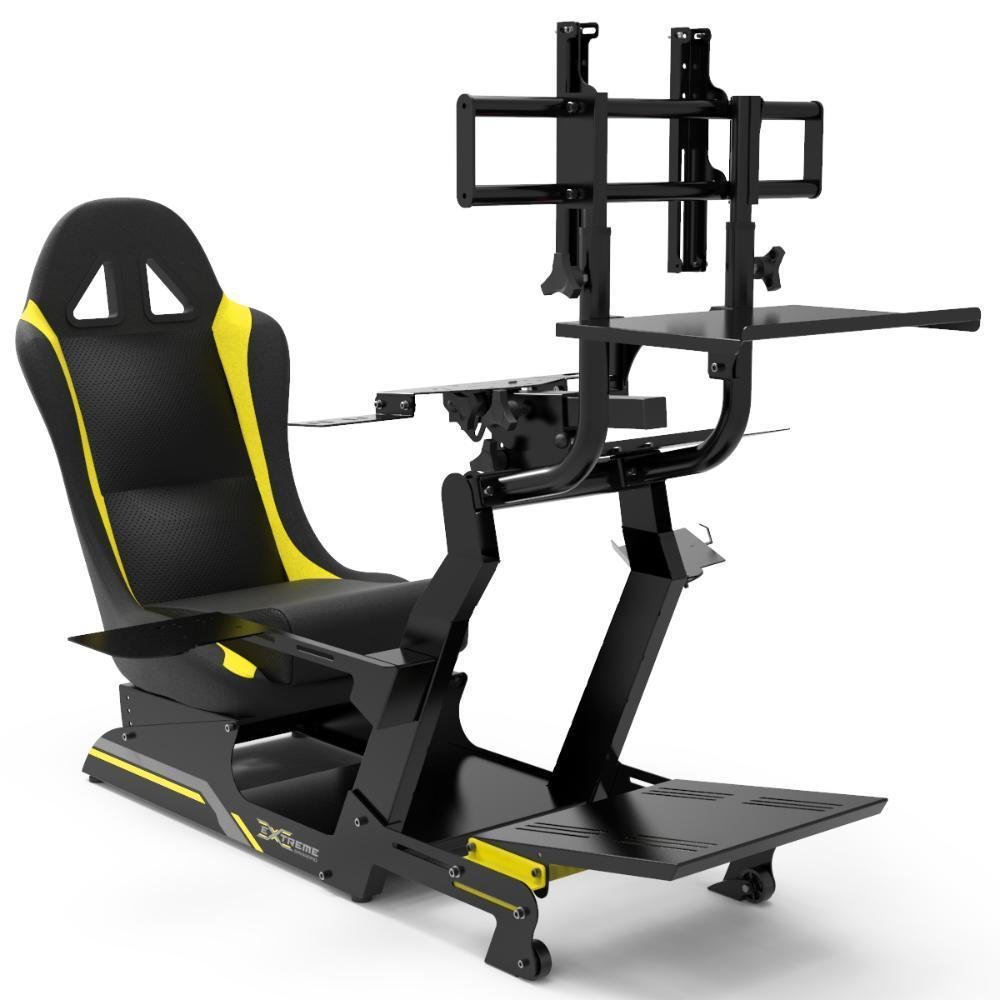 Cockpit Simulador Suporte Para Volante Ve.3 Completo Amarelo Extreme Simracing, Logitech G27,g29,g920,g923, Fanatec, Thrustmaster, Simagic