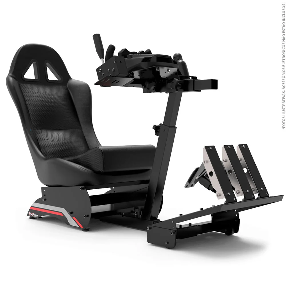 Imagem 3 de 5 do produto Cockpit Extreme Simracing Simulador Suporte Para Volante X Retrátil V3 Preto, Logitech G27,g29,g920,g923, Fanatec, Thrustmaster, Simagic