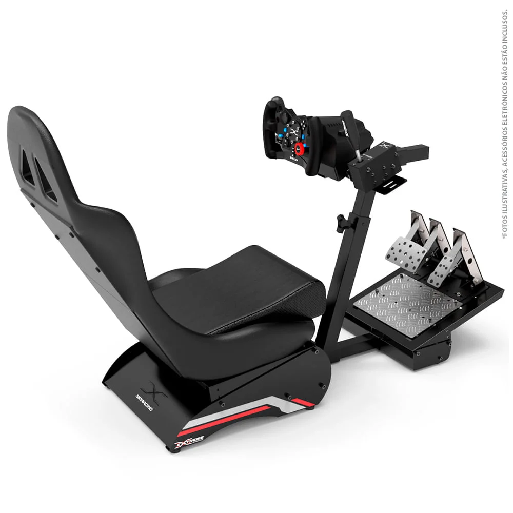 Imagem 4 de 5 do produto Cockpit Extreme Simracing Simulador Suporte Para Volante X Retrátil V3 Preto, Logitech G27,g29,g920,g923, Fanatec, Thrustmaster, Simagic