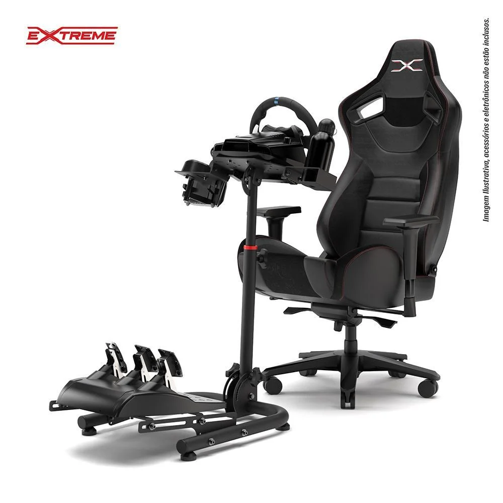 Imagem 3 de 5 do produto Suporte Para Volante Extreme Simracing SPRO, Preto, Logitech G27, G29, G920, G923, Fanatec, Thrustmaster, Simagic