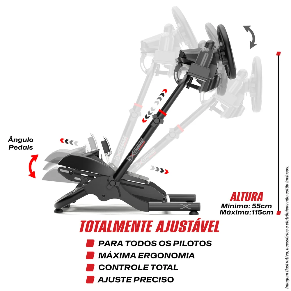 Imagem 3 de 5 do produto Suporte Para Volante Extreme Simracing SGT, Cockpit Simulador, Preto