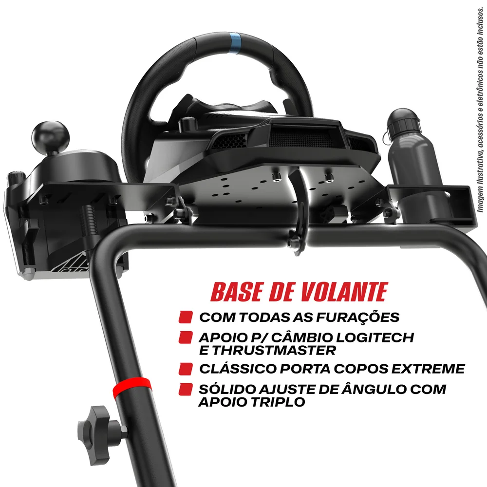 Imagem 4 de 5 do produto Suporte Para Volante Extreme Simracing SGT, Cockpit Simulador, Preto