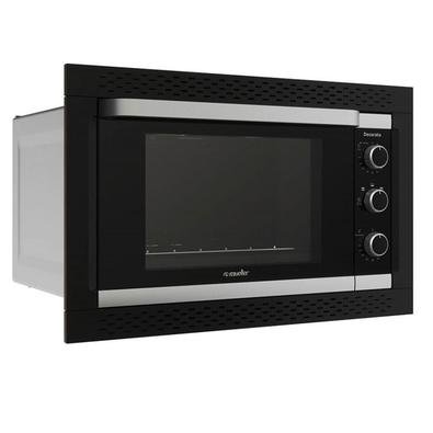 O Forno Elétrico Decorato Preto se destaca pela sua beleza e modernidade. Ele possui grill luz interna controle independente das resistências superior