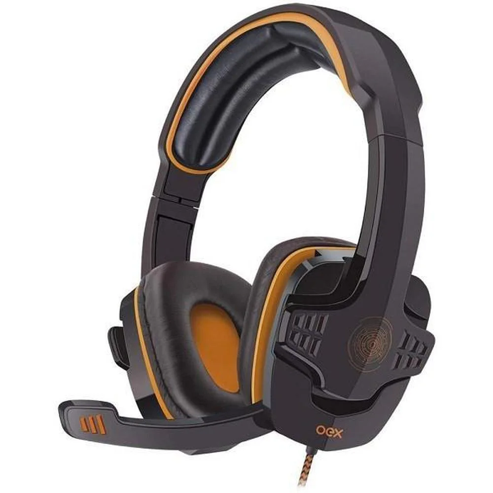 Headset Gamer Oex Target Preto E Laranja KaBuM
