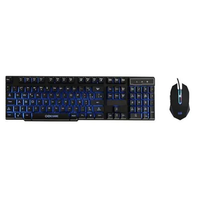 Kit Teclado + Mouse Gamer Punch Oex, USB, ABNT2, com Teclado Numérico, Preto - TM302