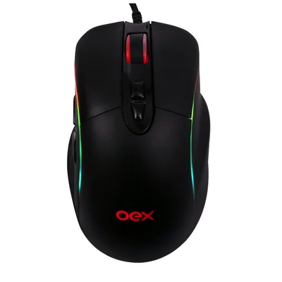 Mouse Gamer OEX Titan MS318, RGB, 14400 DPI, 7 Botões, Preto