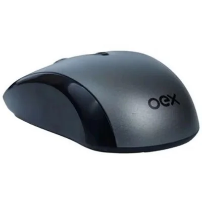 Mouse Sem Fio Oex, Moby, Wireless, Preto/Chumbo - MS407
