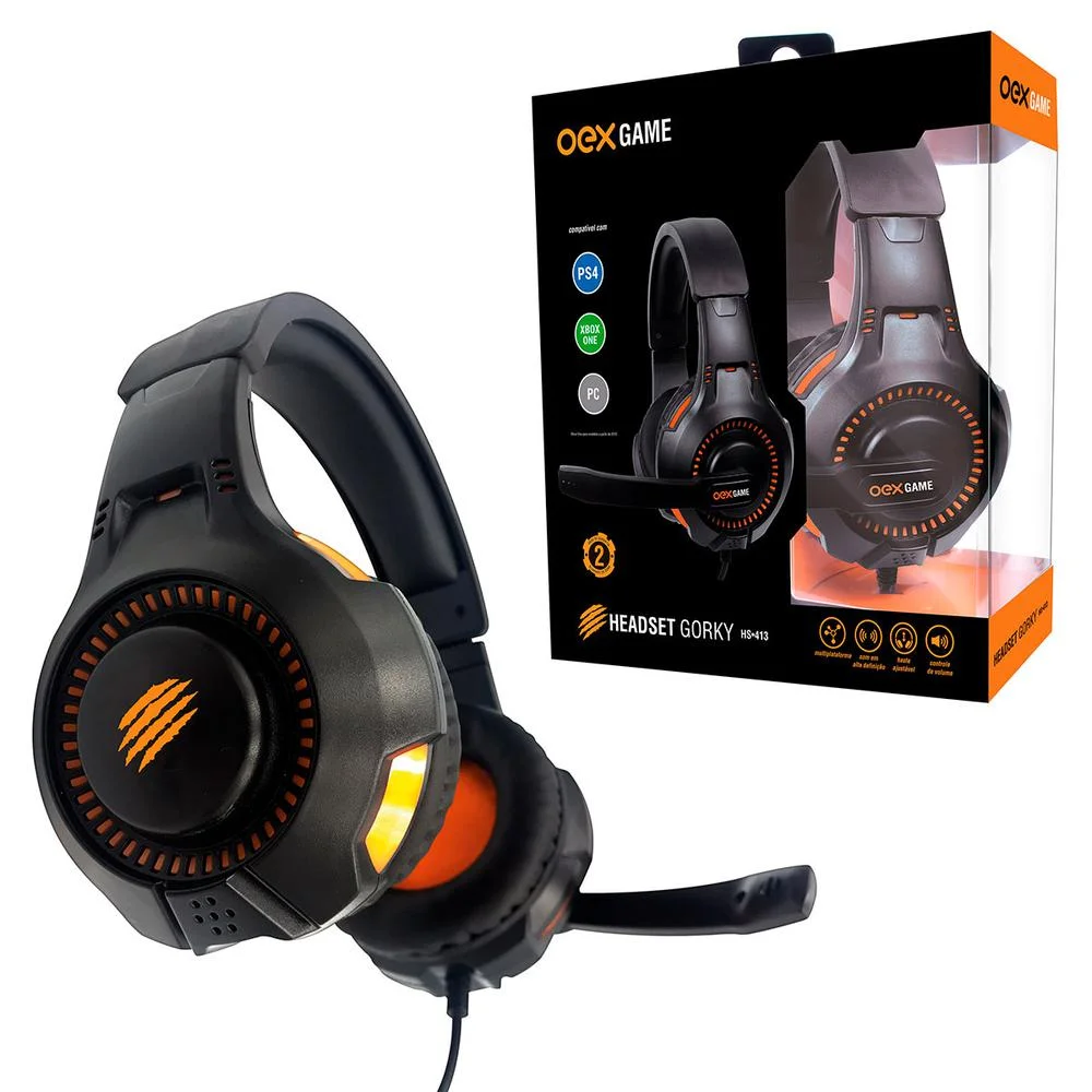 Headset Gamer, Oex Gorky, para PS4 e Xbox One, P3, Multiplataforma - HS413 Headset Gamer, Oex Gorky, para PS4 e Xbox One, P3, Multiplataforma - HS413