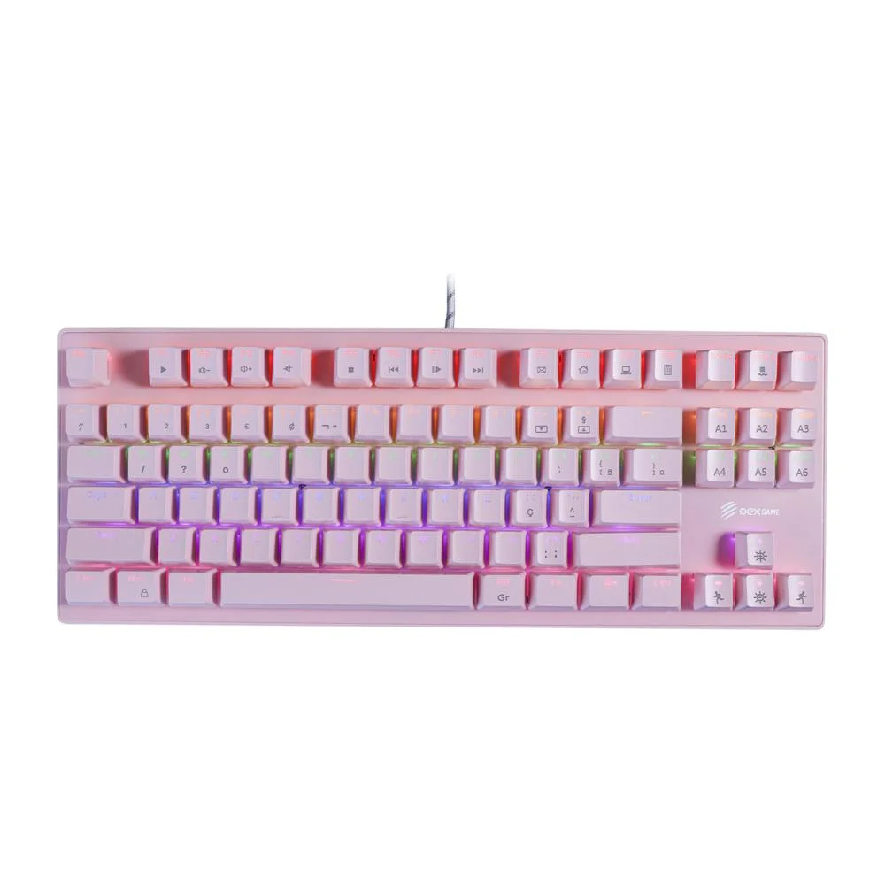 Imagem 2 de 4 do produto Teclado Gamer Oex Wolf, Switch Pink