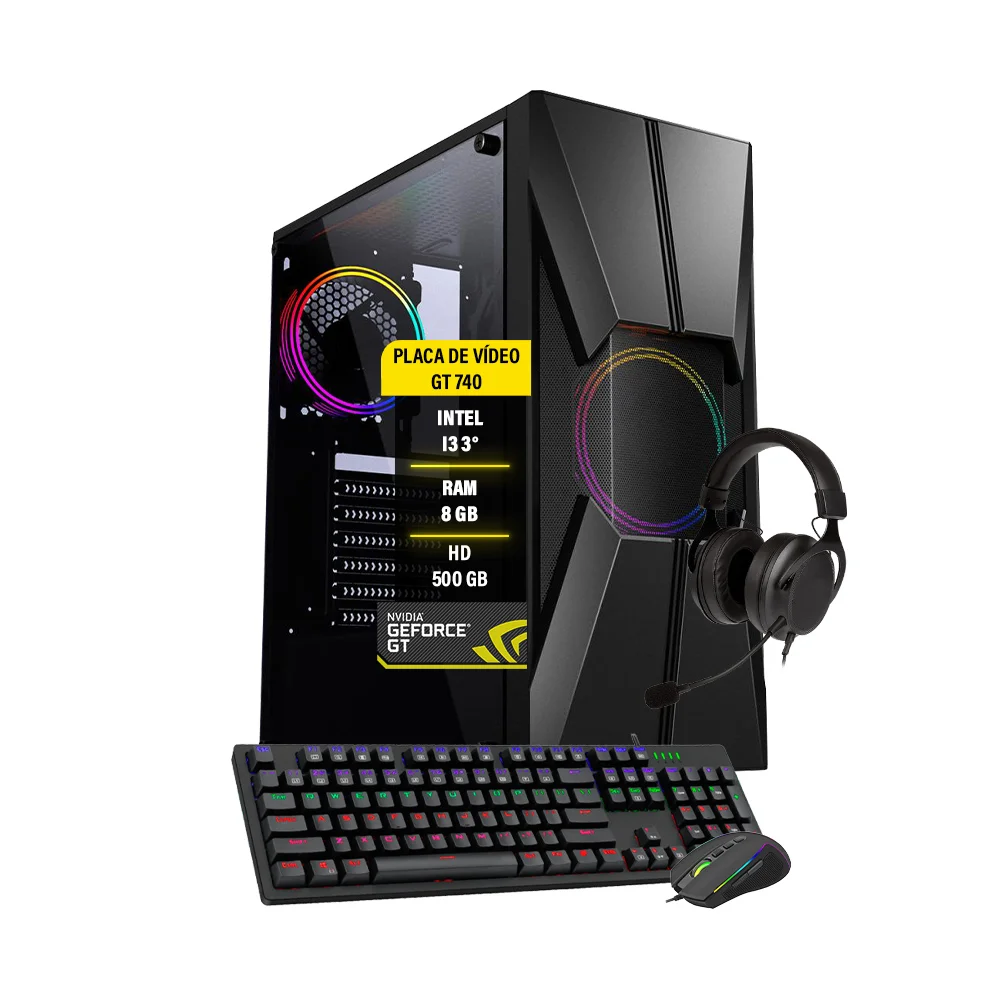 PC Gamer Hércules, Intel I3, GT 730 4GB 8GB, 500GB, Wi-Fi