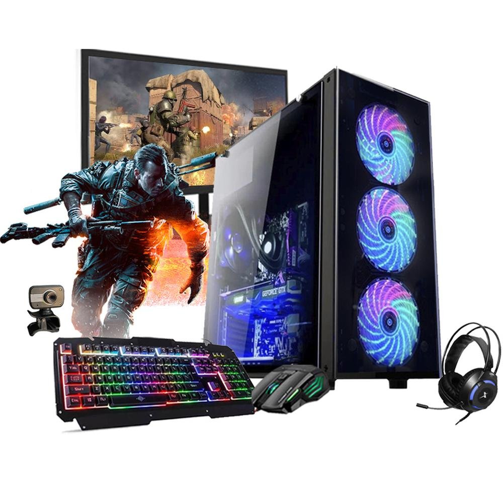 Computador Gamer Ghost com Monitor 19", Processador Intel Core i5 6400T  Geração6, 2.20GHz, 8Gb, 1TB HD, 240Gb SSD, Fonte 750W, GTX 1650 4Gb OC +  Kit Gamer | KaBuM!
