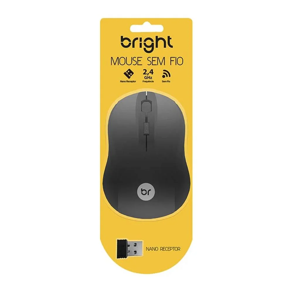 Imagem 4 de 4 do produto Mouse Bright Sem Fio, Preto - 95