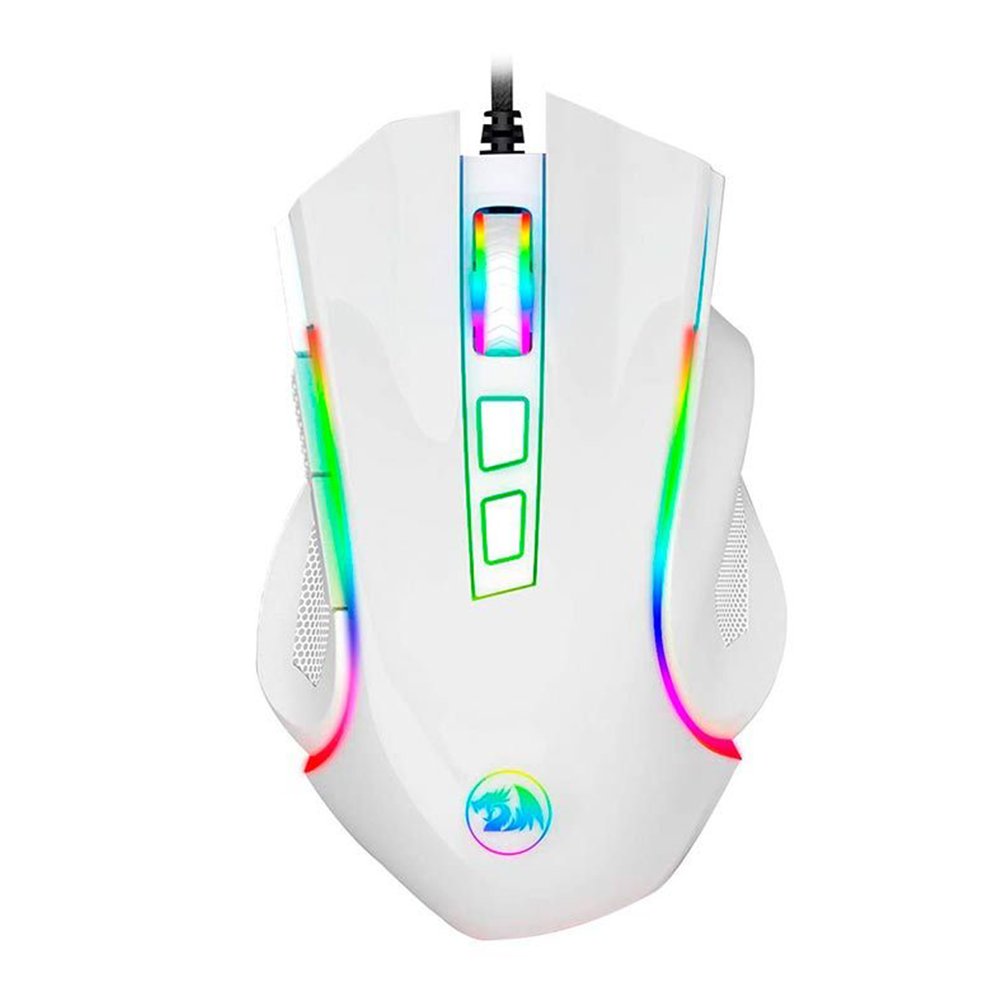 Mouse Gamer Redragon Griffin, Chroma RGB, 7200 DPI, 6 Botões, Branco - PAW3212