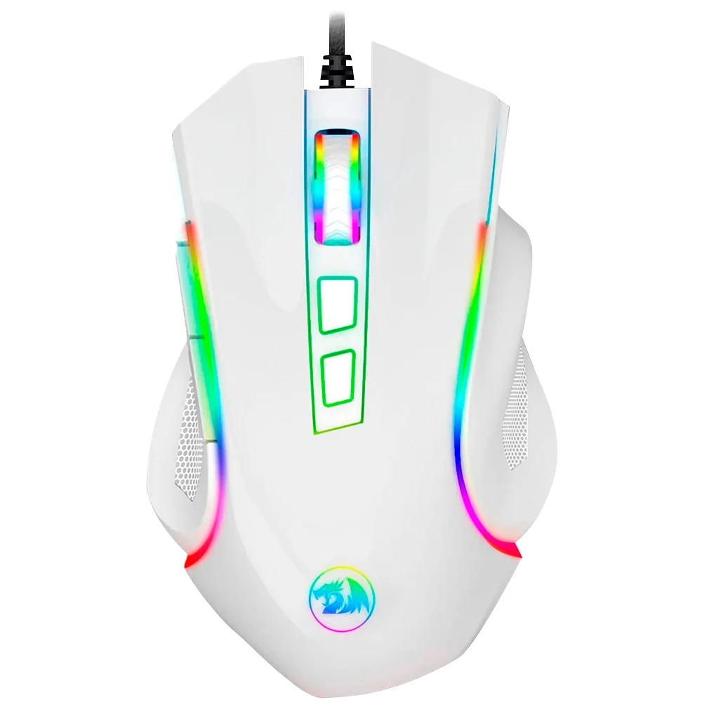 Mouse Gamer Redragon Griffin, Chroma RGB, 7200 DPI, 6 Botões, Branco - PAW3212 Mouse Gamer Redragon Griffin, Chroma RGB, 7200 DPI, 6 Botões, Branco - PAW3212