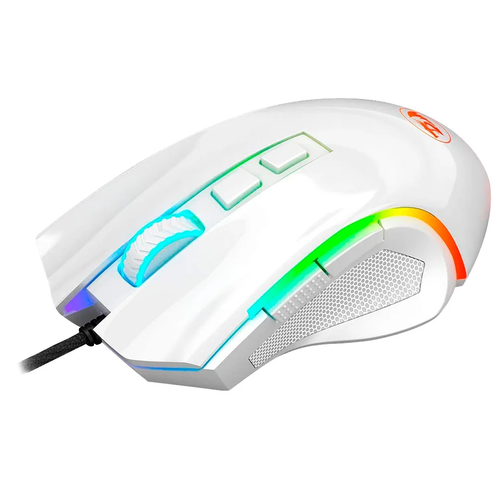 Mouse Gamer Redragon Griffin, Chroma RGB, 7200 DPI, 6 Botões, Branco - PAW3212 Mouse Gamer Redragon Griffin, Chroma RGB, 7200 DPI, 6 Botões, Branco - PAW3212