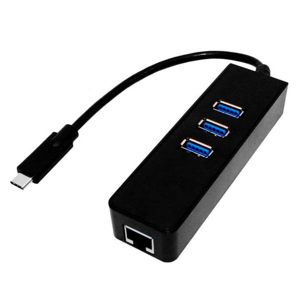 Imagem 1 de 5 do produto Cabo Adaptador F3, Tipo C, HUB 3 Portas USB 3.0, RJ45 - JC-TYC-R03
