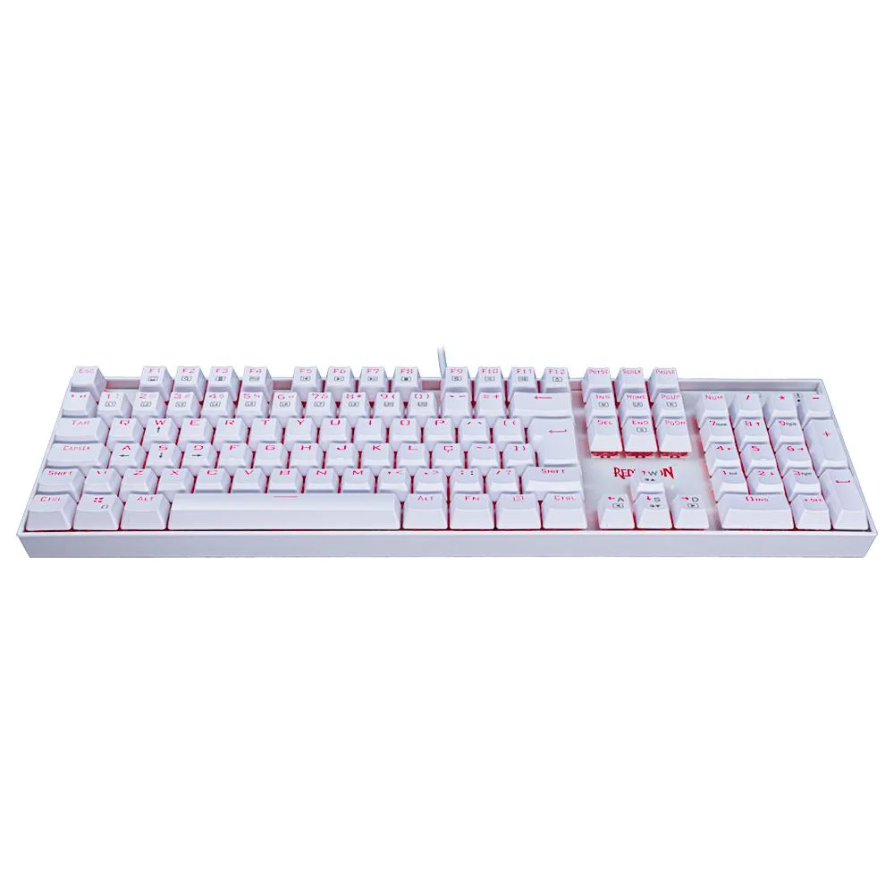 Teclado Mecânico Gamer Redragon Mitra, Switch Outemu Blue, LED, ABNT2, Branco - K551W (BLUE)
