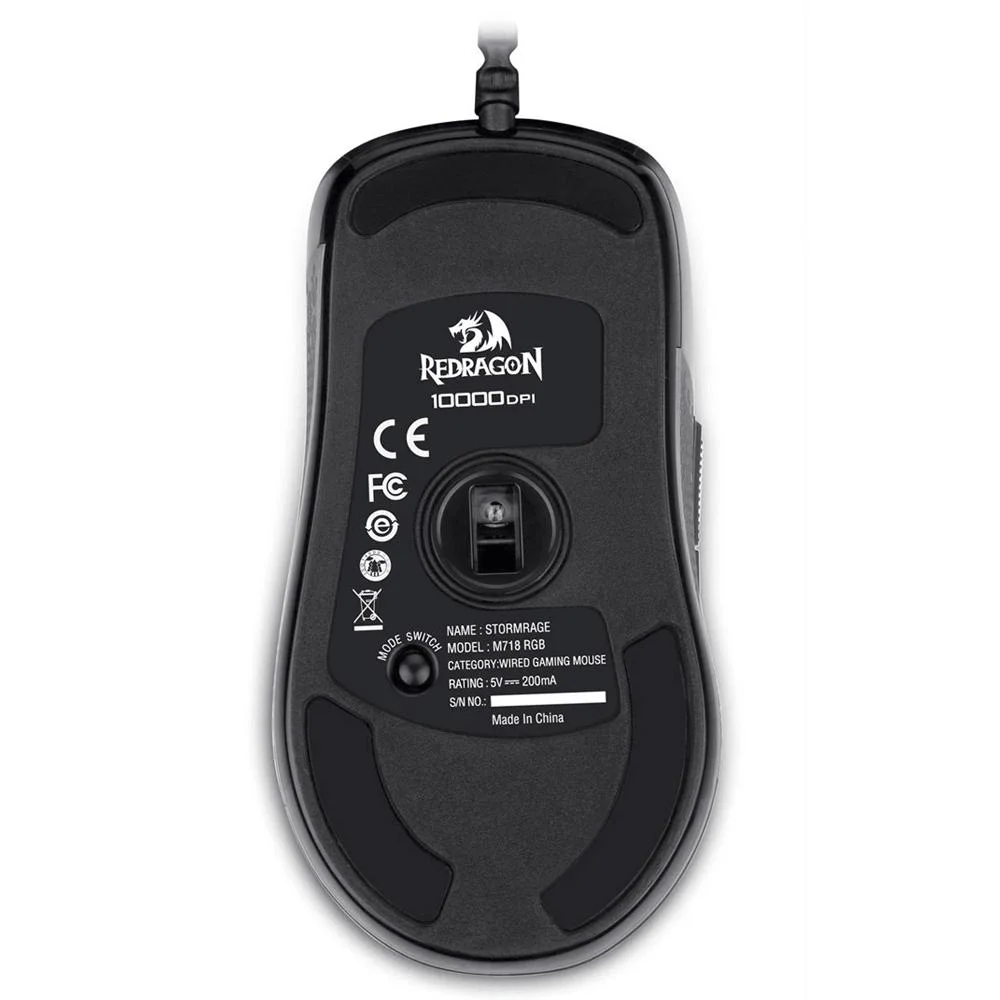 Imagem 4 de 4 do produto Mouse Gamer Redragon Stormrage, RGB, 10000 DPI, Ambidestro, 7 Botões, Preto - M718