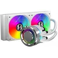 Water Cooler Lian Li Galahad, 2x 120mm, Branco com Mangueiras de Nylon e Iluminação RGB - GA-240A WHITE..