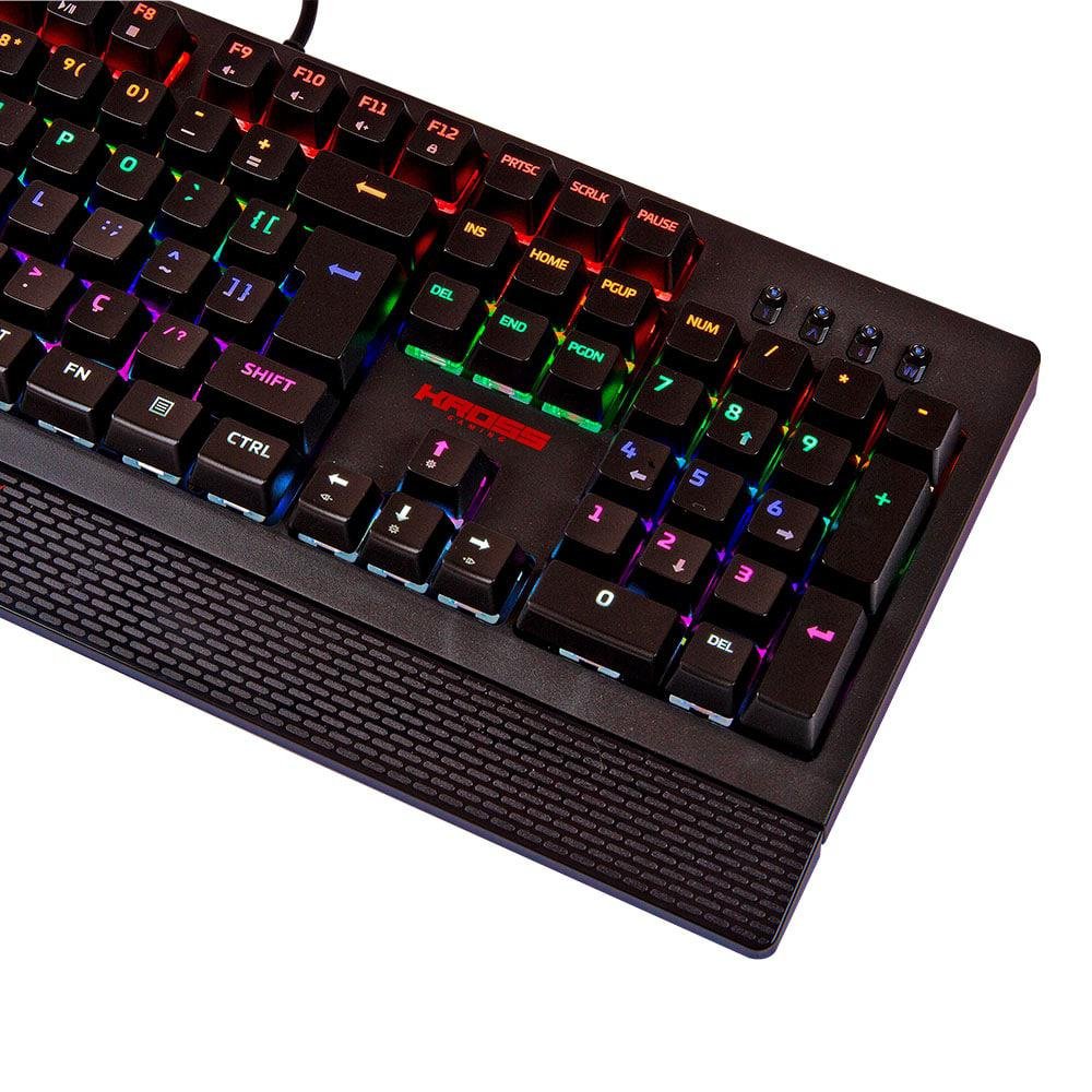 Imagem 4 de 5 do produto Teclado Mecânico Gamer Kross Thunder, Switch Azul, ABNT2