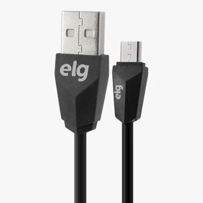 Cabo Adaptador Micro USB x USB ELG com 1 Metro, Preto