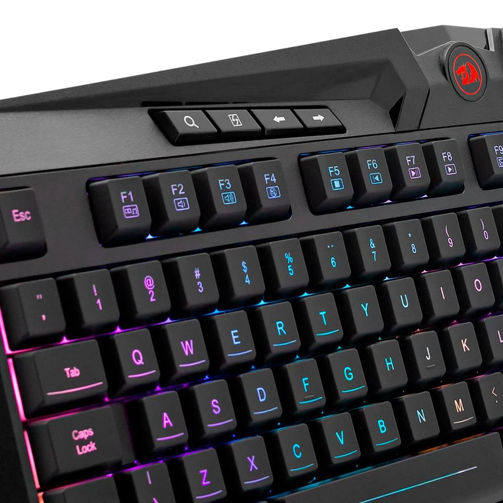 Imagem 2 de 3 do produto Teclado Gamer Redragon Membrana Harpe, Preto, RGB, ABNT2, K503RGB