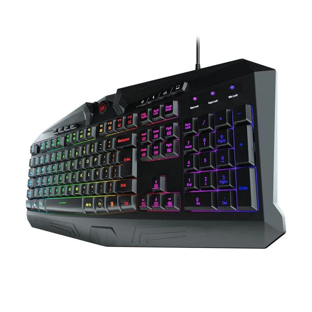 Imagem 3 de 3 do produto Teclado Gamer Redragon Membrana Harpe, Preto, RGB, ABNT2, K503RGB