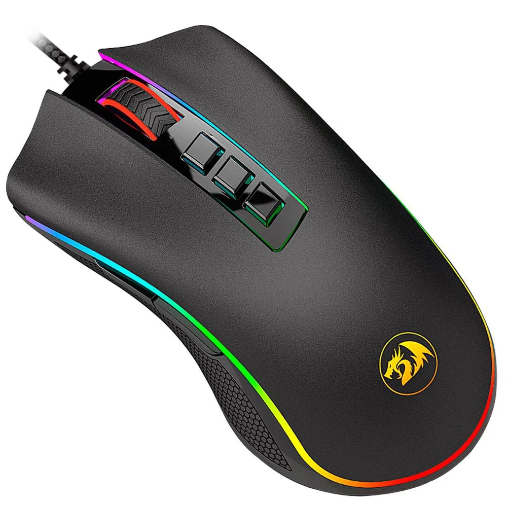 Mouse Gamer Redragon Cobra, Com Fio, Chroma RGB, 10000DPI, 7 Botões Programáveis, Preto - M711 Mouse Gamer Redragon Cobra, Com Fio, Chroma RGB, 10000DPI, 7 Botões Programáveis, Preto - M711