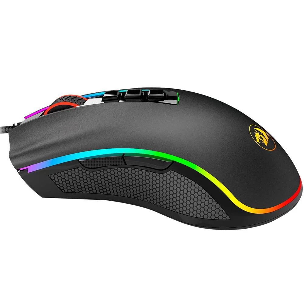Mouse Gamer Redragon Cobra, Com Fio, Chroma RGB, 10000DPI, 7 Botões Programáveis, Preto - M711 Mouse Gamer Redragon Cobra, Com Fio, Chroma RGB, 10000DPI, 7 Botões Programáveis, Preto - M711