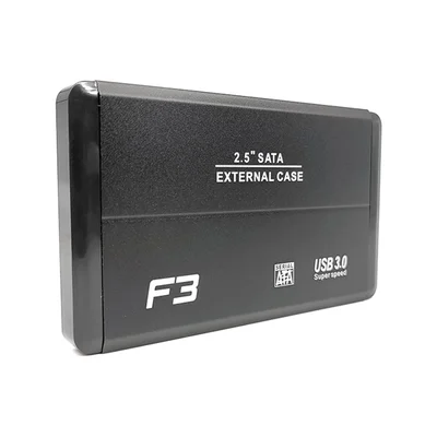 Case para HD F3 Externo, Sata 2.5, USB 3.0, Até 4TB, Preto