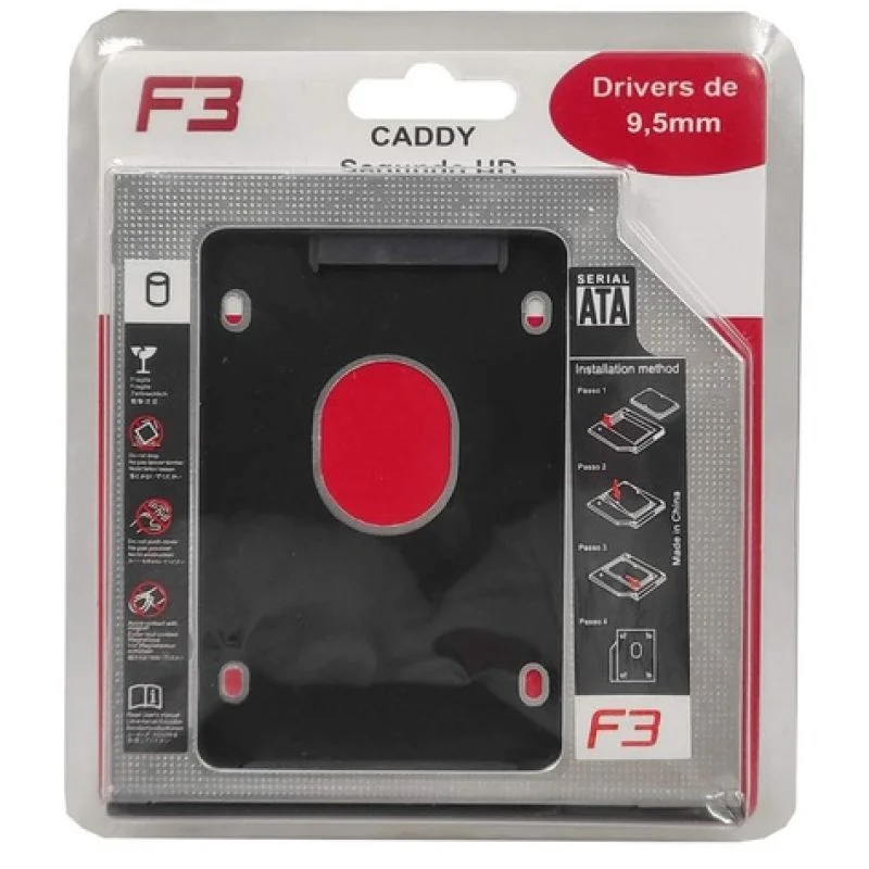 Imagem 2 de 5 do produto Adaptador Case Caddy F3 Para Notebook, 2.5", SATA, 9.5mm - F-Cy02