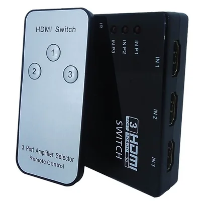 Adaptador Switch HDMI KNUP 3x1, Full HD, 4K - KP-3464