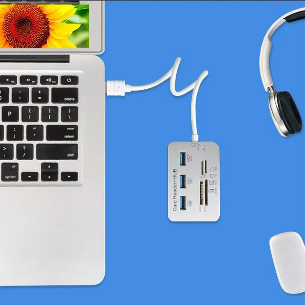 Imagem 4 de 5 do produto HUB USB 3.0 F3 com 3 Portas USB e Leitor de Cartão de Memória - JC-U-COMBO